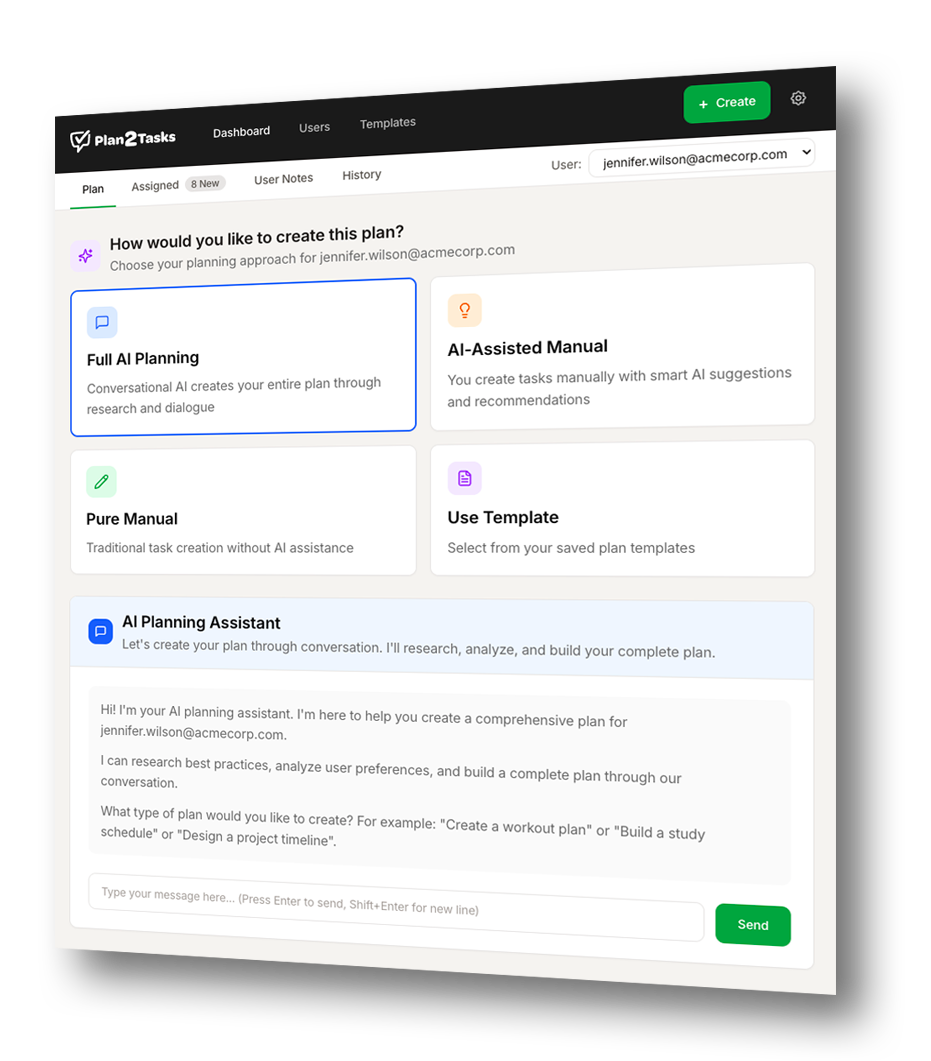 Plan2Tasks – Wizard